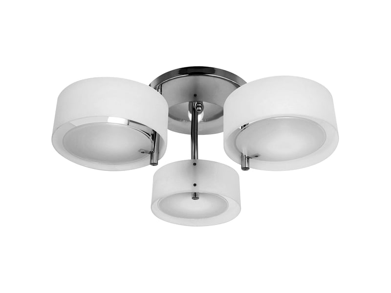 Suspension e27 avec abat-jour en acrylique blanc, idéale pour le salon, la chambre, la salle à manger ou la cuisine.  - Conforama B