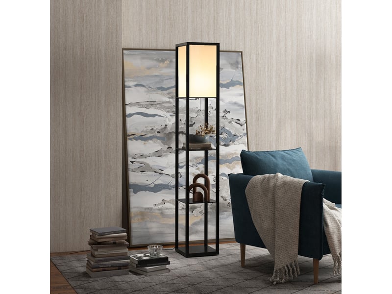  Lampadaire 26x26x160 cm e27 mdf noir  - Conforama B