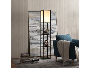 Lampadaire 26x26x160 cm e27 mdf noir