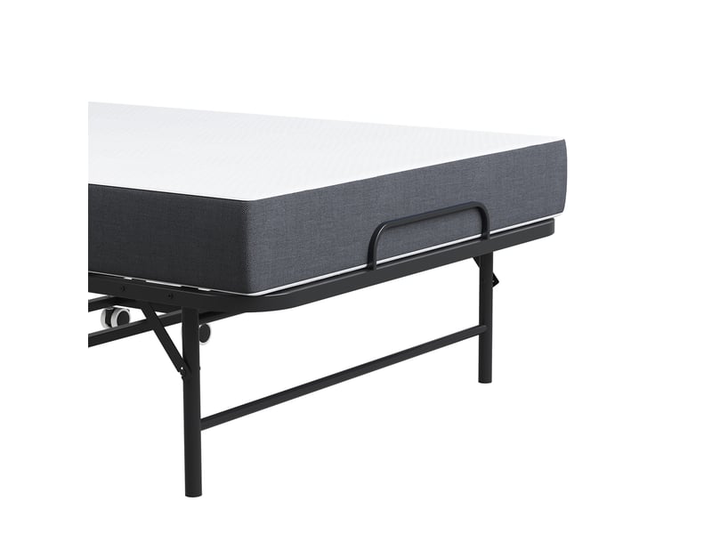  Lit enfant pliant 90x190 cm noir avec matelas mémoire de forme 9,5 cm  - Conforama R
