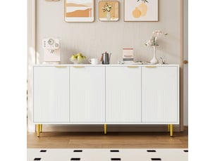 Buffet 4 porte(s) 0 tiroir(s) MERAX buffet blanc - 160 cm coloris blanc