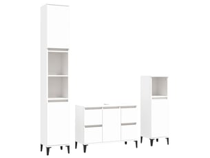 Ensemble de meubles salle de bain 3 pcs blanc bois d'ingénierie cf63937