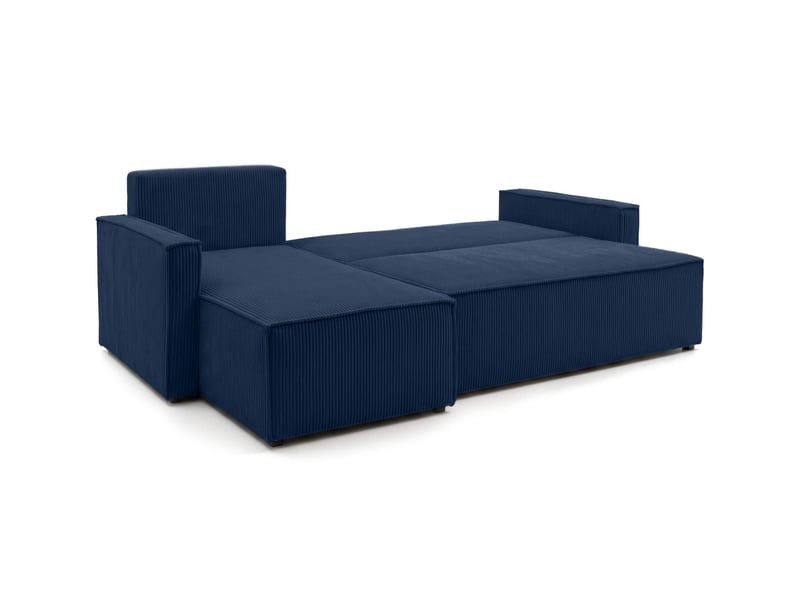  Farah - canapé d'angle reversible convertible 4 places accoudoirs slim velours cotelé  - Conforama C