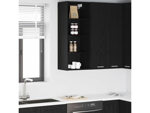 Meuble de rangement cuisine, armoire suspendue chêne noir 40x29,5x100cm