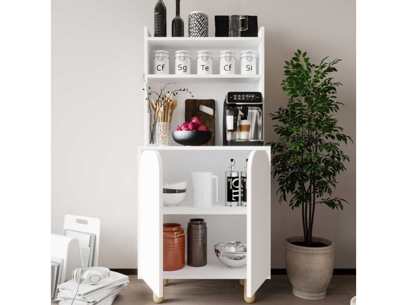  Buffet haut en aggloméré parma blanc  - Conforama D