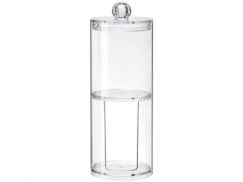  Ronde en coton acrylique, boîte de rangement transparente pour maquillage et cosmétiques  - Conforama A