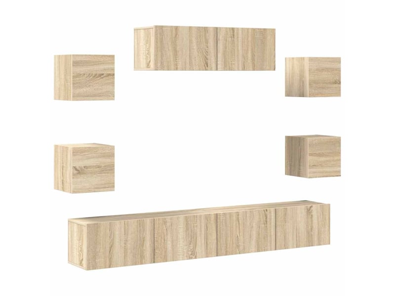  Ensemble de meubles tv 7 pcs chêne sonoma bois d'ingénierie shl49467  - Conforama A