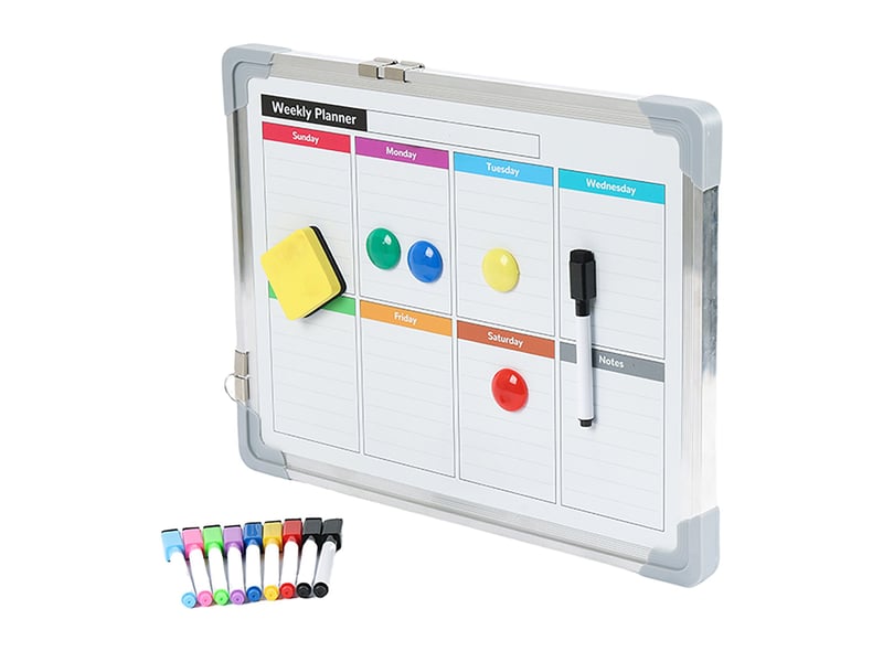  Tableau blanc magnétique pratique pour bureau 30 x 40 cm avec marqueurs et aimants en acier blanc 13_0017488  - Conforama A