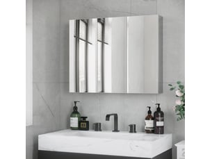Armoire de salle de bain miroir murale 70 cm argentée evryae
