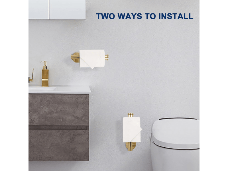 Porte-papier toilette mural en acier inoxydable, 16 cm, 1 unité, doré  - Conforama D
