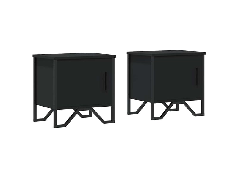  Lot de 2 tables de chevet - cabinet de chevet - table de nuit noir 40 x 30 x 40 cm aggloméré  - Conforama A