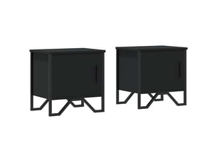 Lot de 2 tables de chevet - cabinet de chevet - table de nuit noir 40 x 30 x 40 cm aggloméré