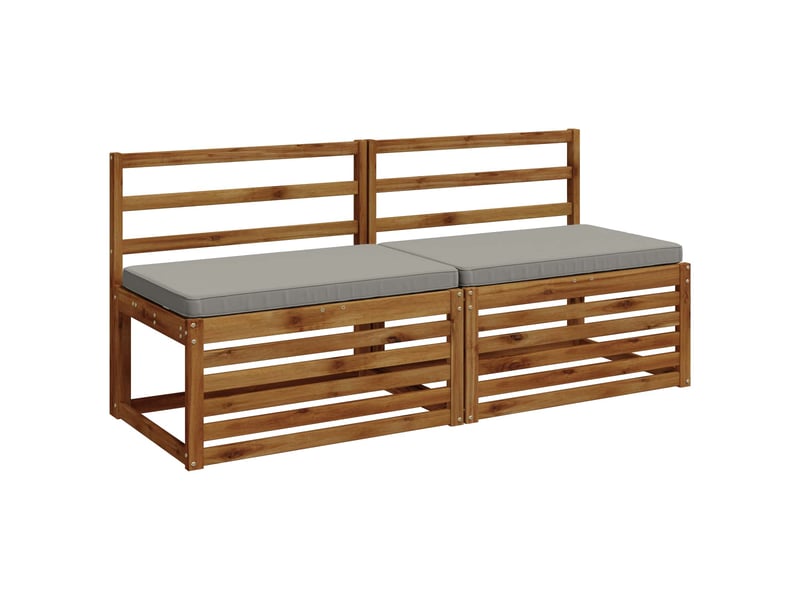 Lot de 2 coussins de banc, coussins d'assise vught 100 % polyester gris cf57997 - Conforama C