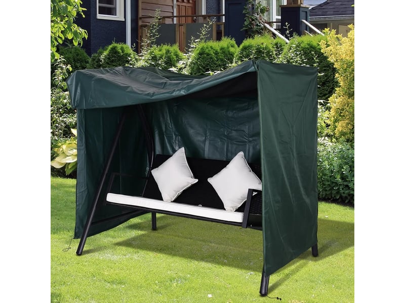 Housse de protection pour balançoire de jardin 177x114x152 cm imperméable vert foncé - Conforama B