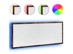 Miroir de salle de bain, miroir de toilette à led chêne fumé bois d'ingénierie cf62516