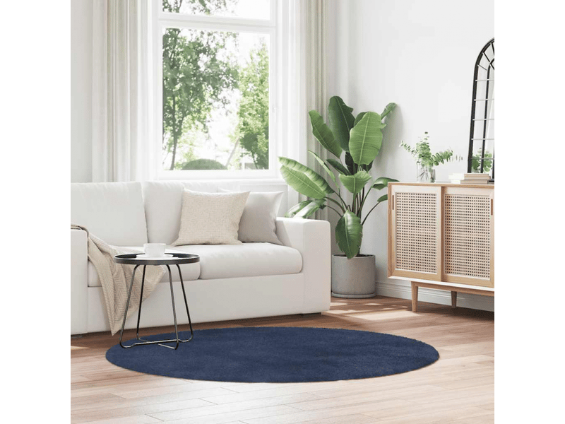  Tapis shaggy à poils longs navarra bleu marine 160x160 cm - comfortxl 4102915 - Conforama B