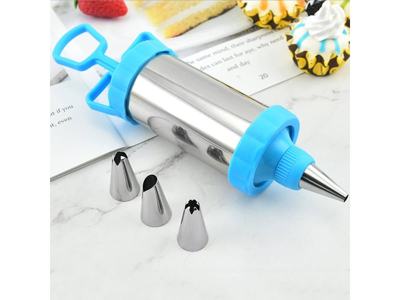  Seringue de décoration de gâteau en métal, seringue à passepoil pour décoration de gâteau outils de décoration de crème dessert réutilisables NO Commercial reference - Conforama E