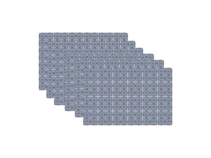 Set de table design petits carreaux de ciment bleu en vinyle - set de 6