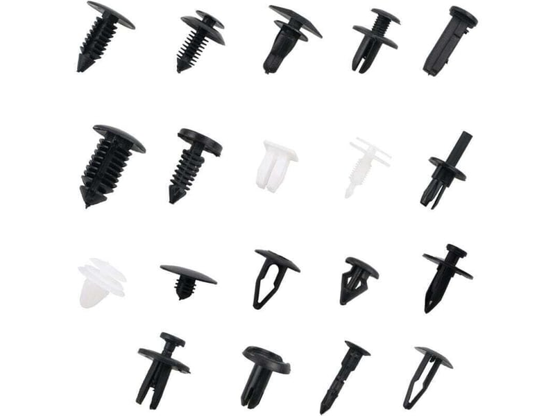  425pcs rivet clips plastique rivet universel nylon noir clips, rivets plastiques fixation de protection universel pour auto voitures  - Conforama D