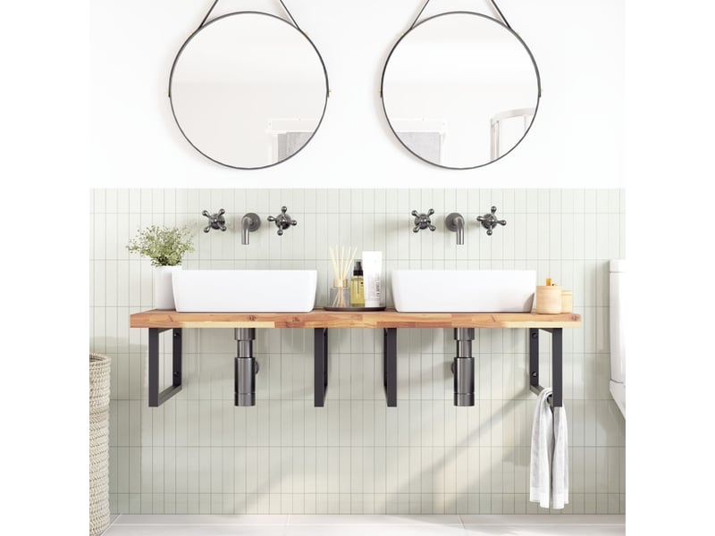  Dessus de meuble de salle de bain non traité bois d'acacia shl6872  - Conforama A