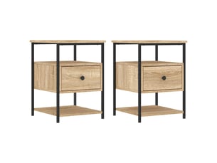 Lot de 2 tables de chevet - cabinet de chevet - table de nuit chêne sonoma 40x42x56 cm bois ingénierie