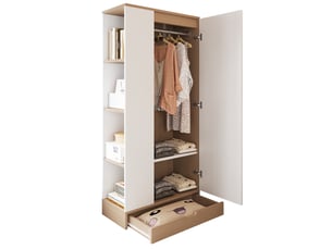Armoire 1 porte(s) battante 1 tiroir(s) <strong>OKWISH</strong> <strong></strong> coloris bicolore largeur 70 cm