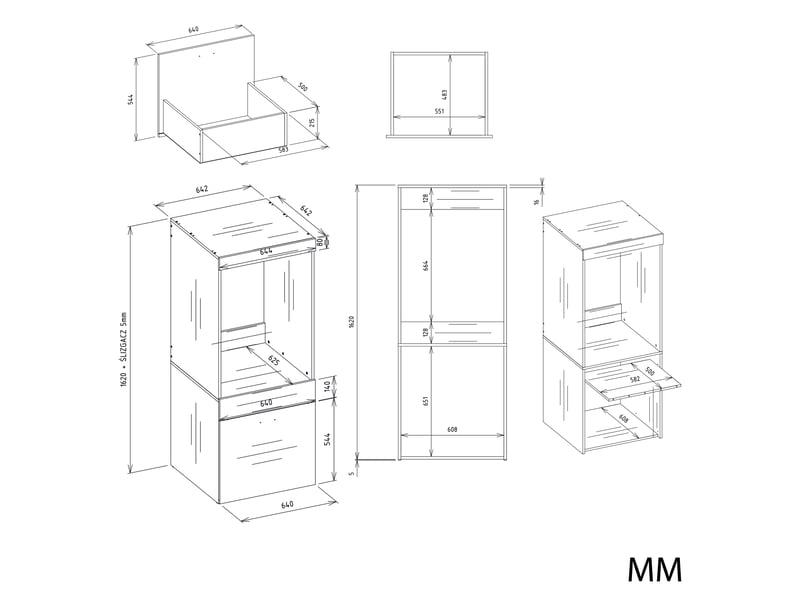 Pola 2S - Meuble de salle de bains pour lave-linge/sèche-linge - 2 tiroirs, étagère - Blanc - Conforama C