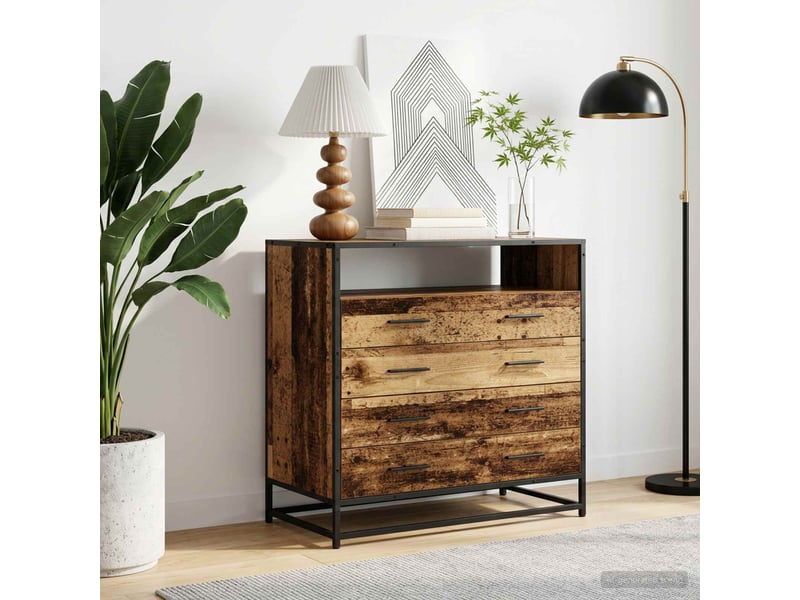  Armoire à tiroirs, commode 4-tiroir bois ancien 70x41x83,5 cm  - Conforama B