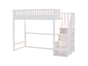 Lit avec rangement 90x200 cm ELVMI   coloris blanc
