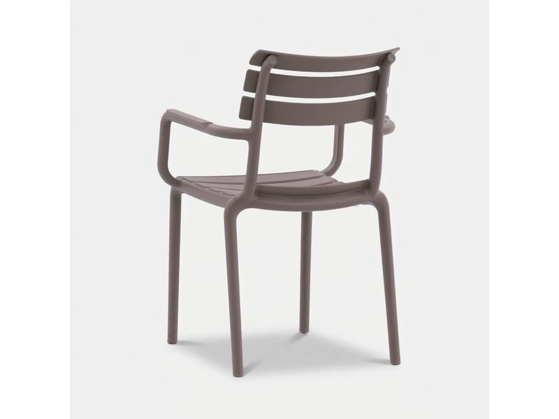  Lot de 2 fauteuils empilables pour jardin et intérieur punat - gris tourterelle  - Conforama E