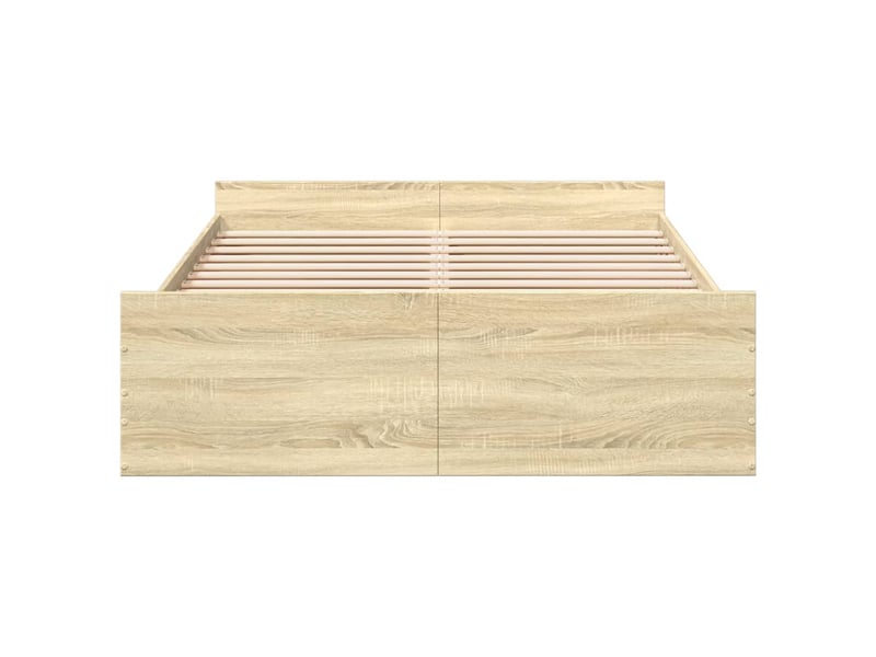  Lit double- lit adulte -  cadre de lit avec tiroirs sans matelas chêne sonoma 120x190 cm  - Conforama C