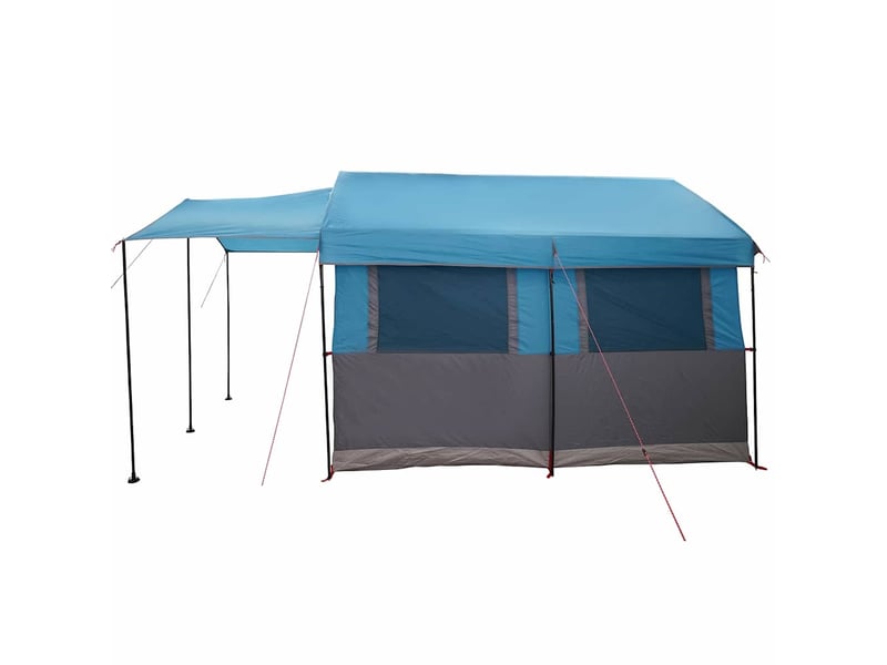  Tente de camping, tente familiale 4 personnes bleu et gris  - Conforama E