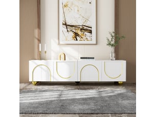 Meuble tv coloris blanc 170 cm <strong>OKWISH</strong>  <strong></strong>