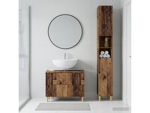 Ensemble de 2 meubles de salle de bain arnhem bois ancien cf63064