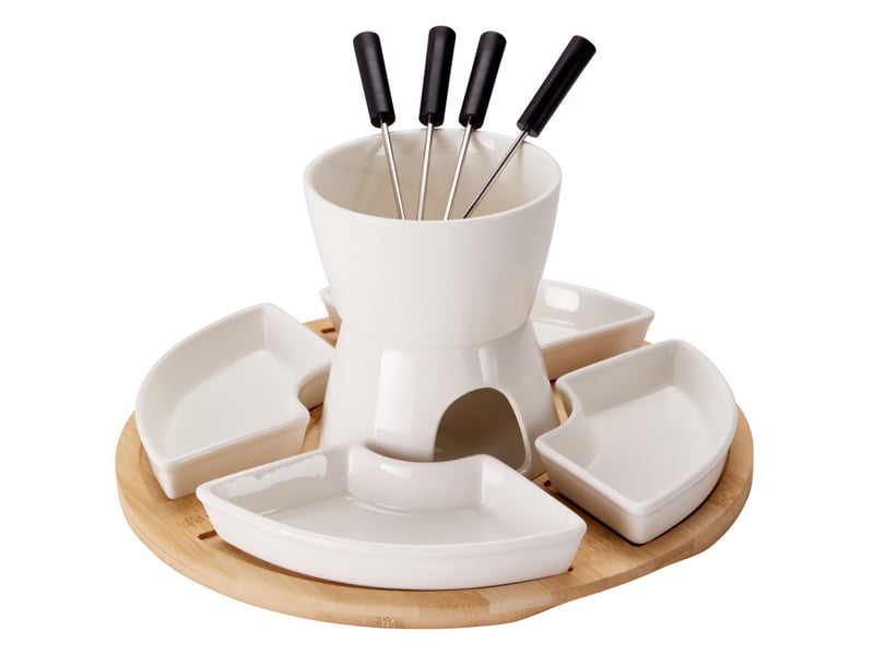  Ensemble de fondue au chocolat avec planche en bambou, 11 pièces  - Conforama A