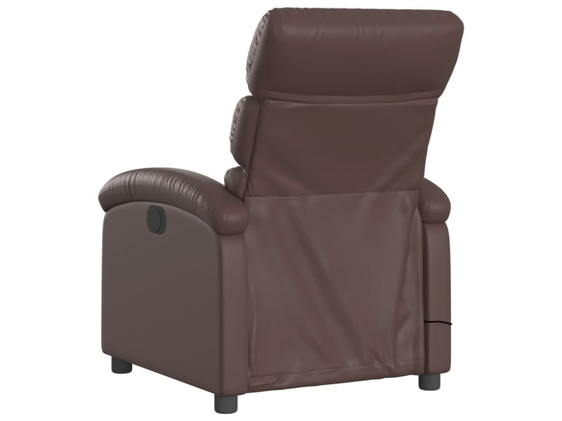  Fauteuil de relaxation tv fonction massage inclinable 6 points de massage en pvc marron dec027005  - Conforama E