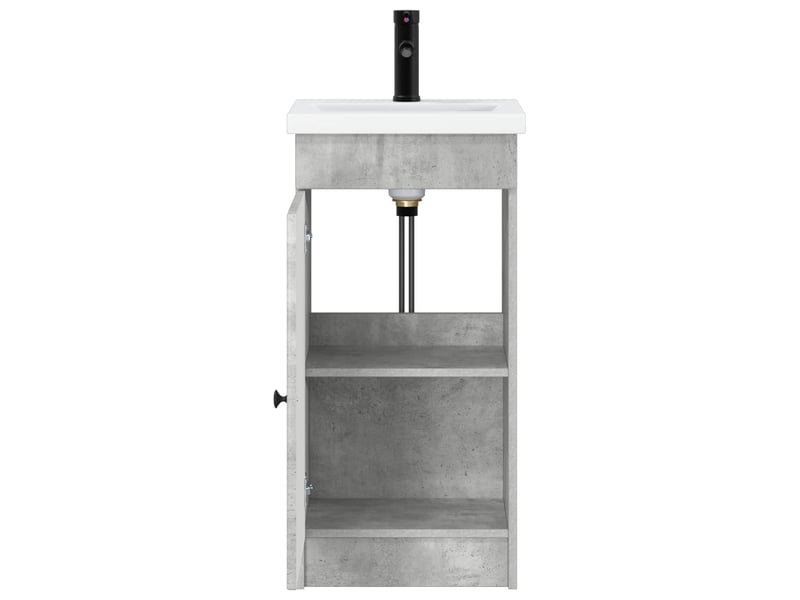  Meuble salle de bain avec évier, meuble de rangement gris béton 42x40x84.5 cm shl8933  - Conforama D