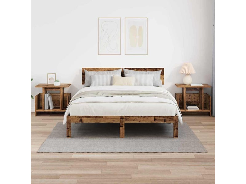  Meuble tv - banc tv - meuble de rangement 2 pcs bois ancien bois d'ingénierie  - Conforama D