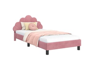 Lit simple 90x190 cm coloris rose