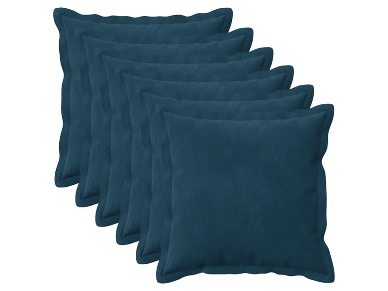  Lot de 6 coussins avec oreiller, coussins décoratifs houten bleu fløjl cf51236  - Conforama A