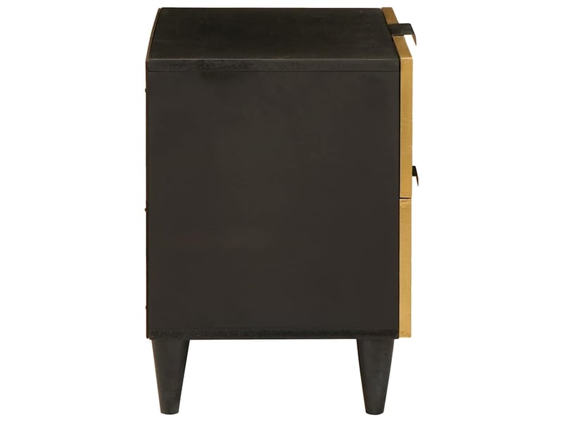  Table de chevet 2 pièces noir et or 40 x 33,5 x 46 cm  - Conforama E