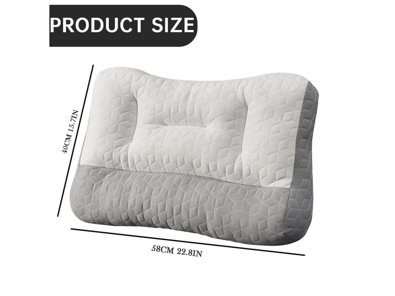  Oreiller de soutien cervical, oreiller de traction à retour lent avec insert en latex, 60 x 40 x 10 cm  - Conforama C