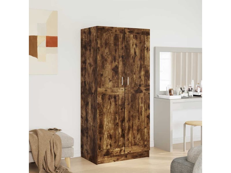  Garde-robe chambre, armoire de rangement chêne fumé 82,5x51,5x180 cm bois d'ingénierie  - Conforama C