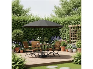 Grand parasol de terrasse inclinable, jardin et piscine, extérieur, sans pied