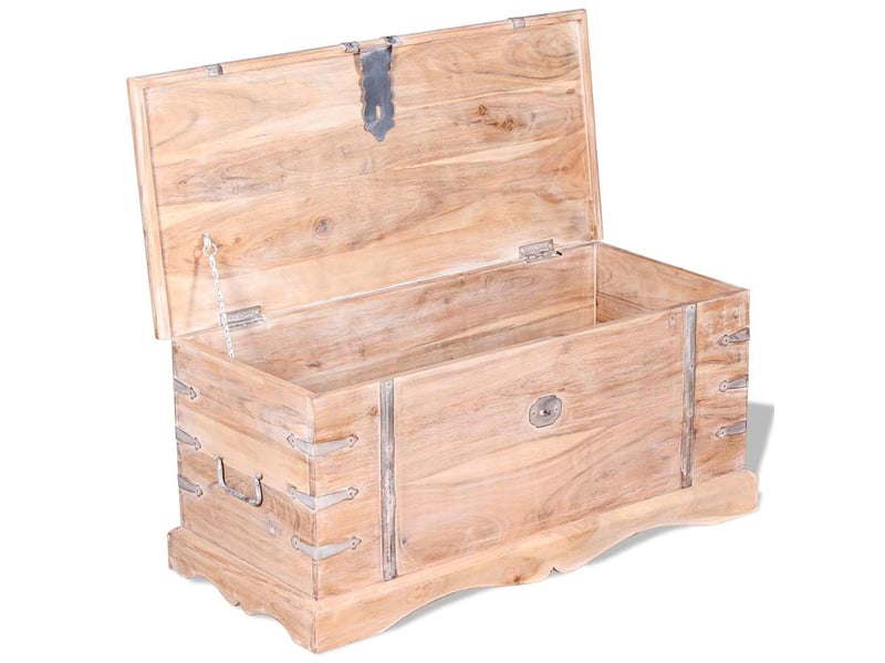 Coffre de rangement, boîte de rangement de rangement bois d'acacia - Conforama C