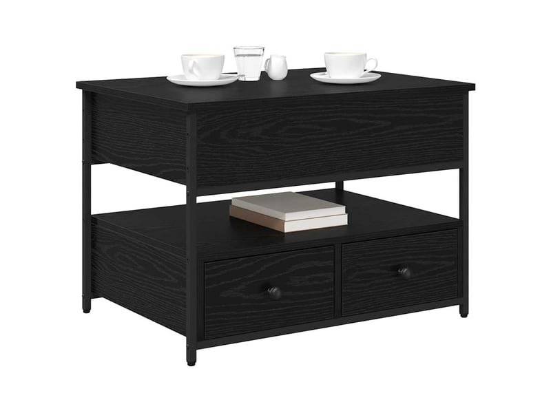  Table basse - table de salon - table à thé chêne noir 70 x 50 x 54.5 cm bois d'ingénierie  - Conforama C