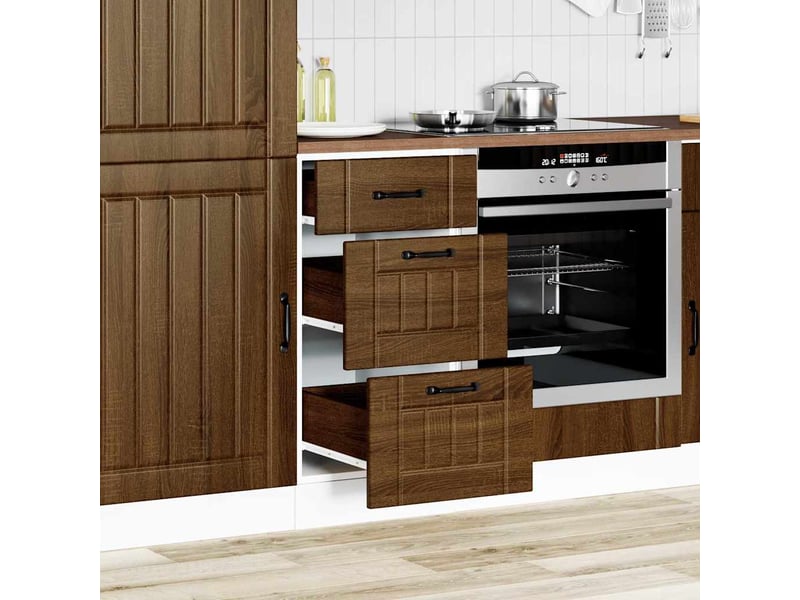  Meuble de rangement, armoire de cuisine lucca chêne marron bois ingénierie shl3761  - Conforama C