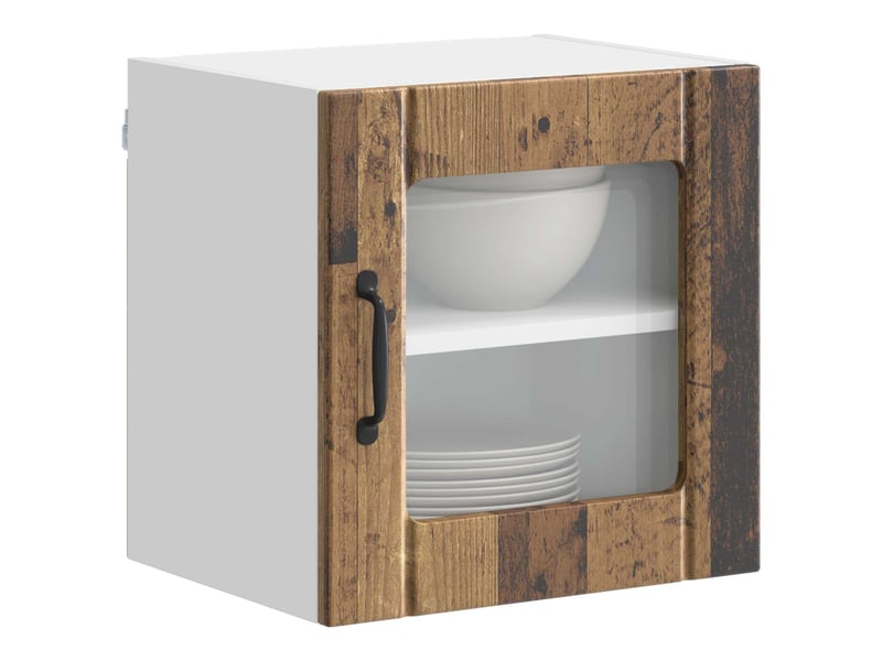  Meuble mural de cuisine, cabinet en verre mural bois ancien 40x31x40cm shl6144  - Conforama C