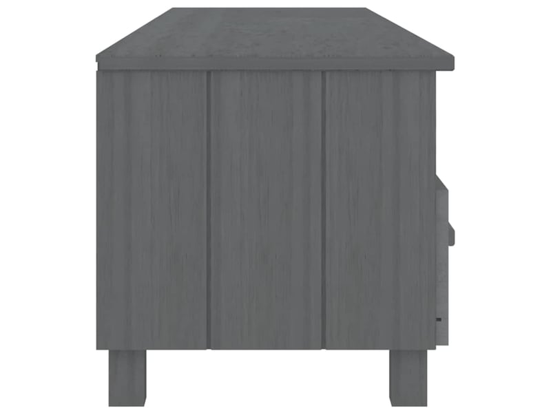  Meuble tv - banc tv - meuble de rangement hamar gris foncé 158x40x40 cm bois massif de pin  - Conforama D