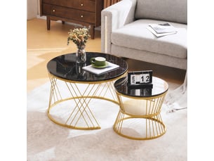 Table basse rond(e) coloris noir <strong></strong> <strong></strong> - 70 cmx45 cm
